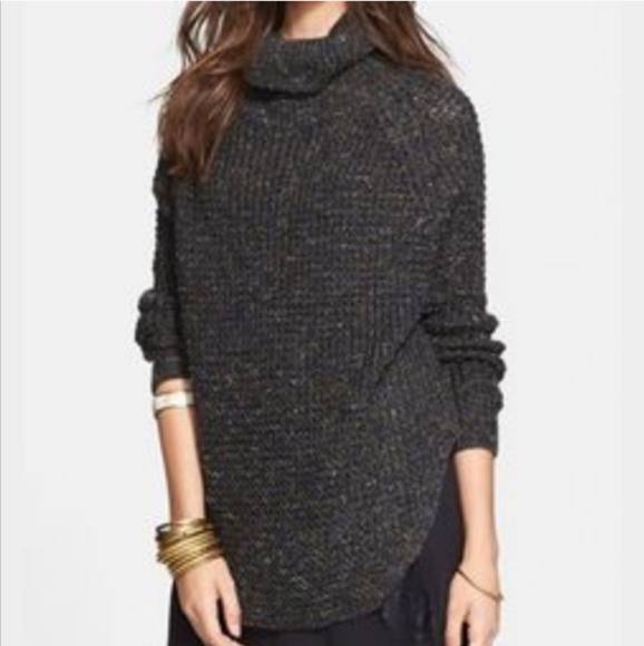 Free People Rare Dylan Chunky Marled Knit Cowlneck Turtleneck Sweater Dress - Picture 15 of 16